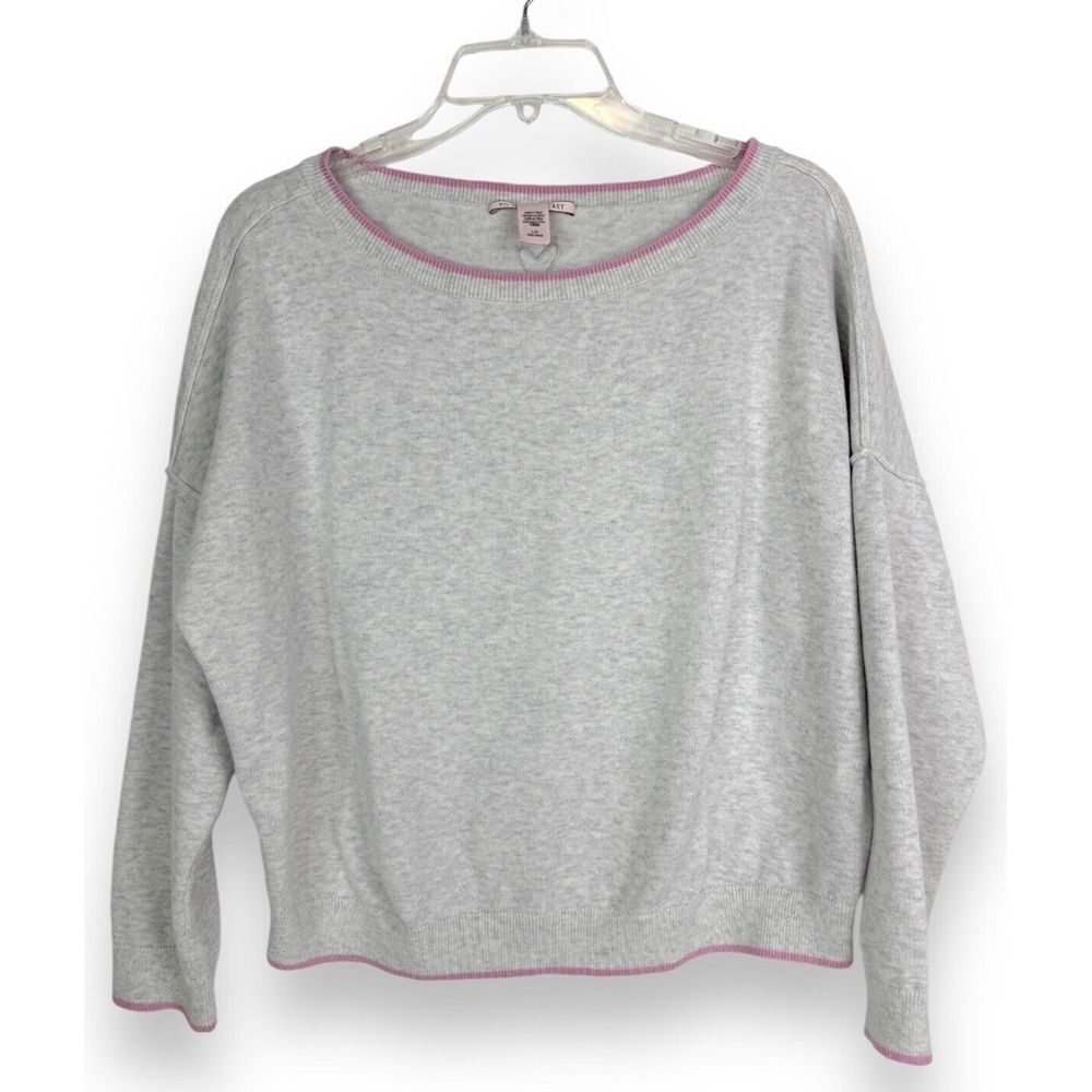 Victoria's Secret Pullover‎ Sweater Women's Large Embroidered Casual Gray
